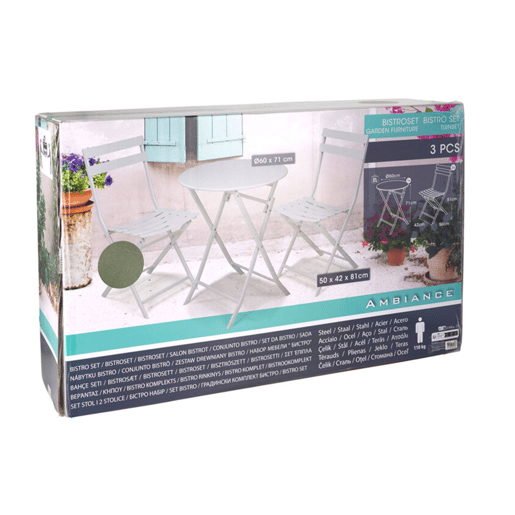 Conjunto de bistrô dobrável de 3 peças Well Home