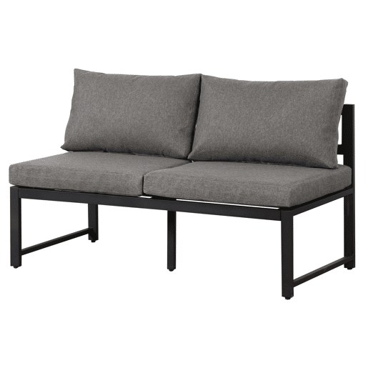 Conjunto de cadeiras de jardim de 4 peças - Alumínio, com função reclinável e encosto ajustável em 4 posições - Preto + Cinza
