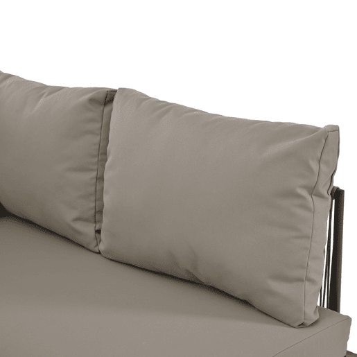 Conjunto de jardim L - Móveis de ferro com corda cinzenta, 2 sofás e 1 mesa - Cinza