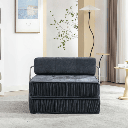 Sofá-cama de 1 lugar - multifuncional, rebatível, futon, sofá-cama - cinzento