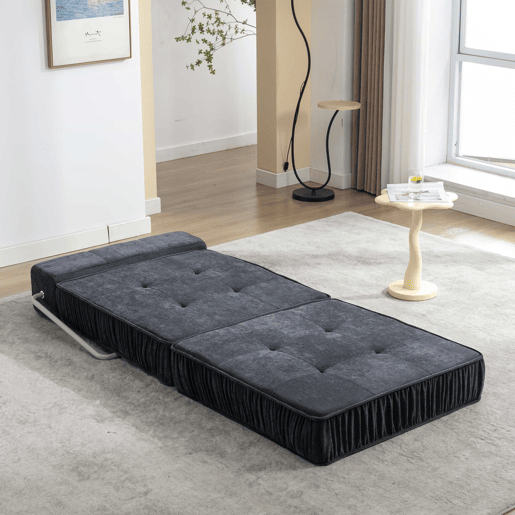 Sofá-cama de 1 lugar - multifuncional, rebatível, futon, sofá-cama - cinzento