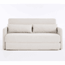 Sofá-cama de 2 lugares 165 x 92 x 82 cm - sofá dobrável 2 em 1, tecido de veludo cotelê, com 2 almofadas lombares e 2 bolsos laterais - Bege