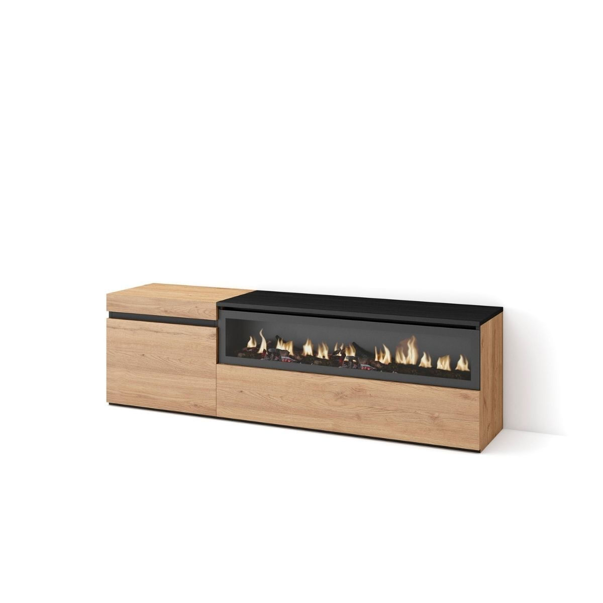 Mueble de TV Kroma  puertas con chimenea derecha 152