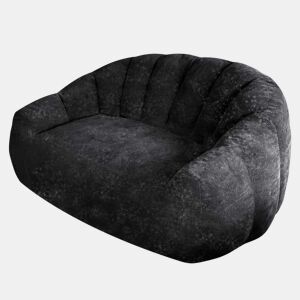 Sofá Escultural Curvado - Encosto Ondulado para Elevar Espaços de Estilo Contemporâneo - Preto