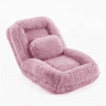 Sofá-cama tipo humano com 5 posições - ajustável, para jogos, meditação e relaxamento, tecido felpudo - Rosa