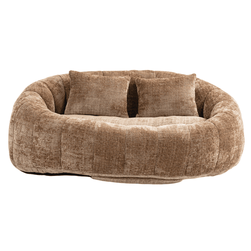 Sofá puff individual - assento confortável e encosto alto, para interior e exterior - cor café