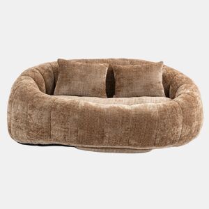 Sofá puff individual - assento confortável e encosto alto, para interior e exterior - cor café