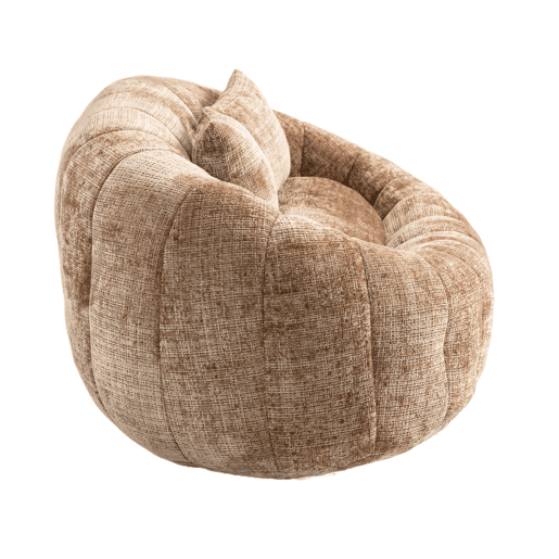 Sofá puff individual - assento confortável e encosto alto, para interior e exterior - cor café