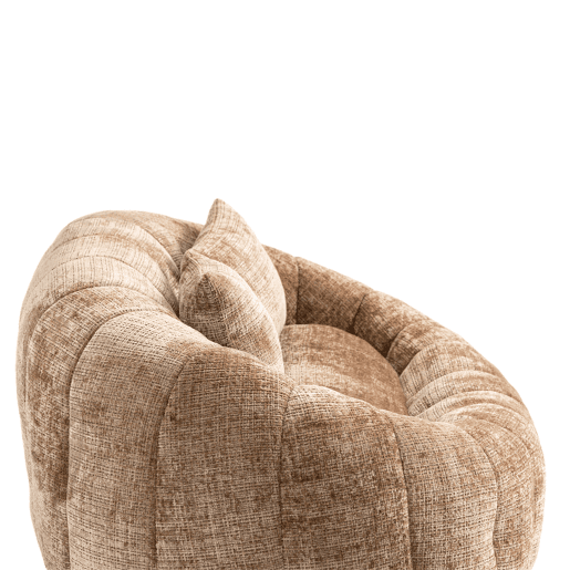 Sofá puff individual - assento confortável e encosto alto, para interior e exterior - cor café