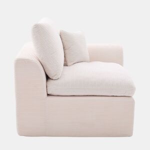 Sofá individual - minimalista e confortável com almofada - Bege