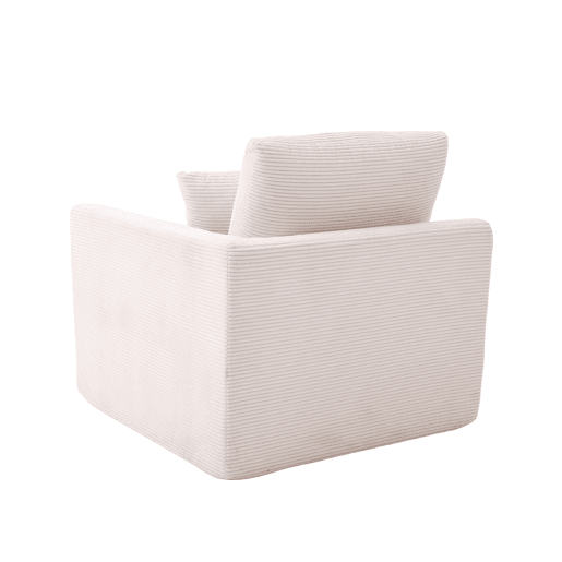 Sofá individual - minimalista e confortável com almofada - Bege Sofá individual - minimalista e confortável com almofada - Bege