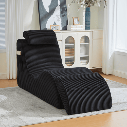 Poltrona ergonómica moderna - Design exclusivo, espuma elástica, capa removível, com bolso - Preto