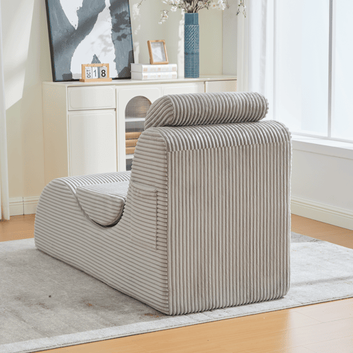 Poltrona ergonómica moderna - Design exclusivo, almofada removível, espuma de alta elasticidade - Cinza claro