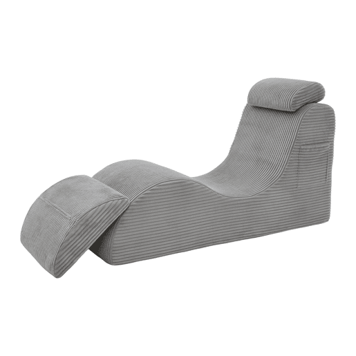 Poltrona ergonómica moderna - Design exclusivo, almofada removível, espuma de alta elasticidade - Cinza claro