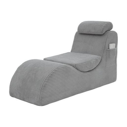 Poltrona ergonómica moderna - Design exclusivo, almofada removível, espuma de alta elasticidade - Cinza claro