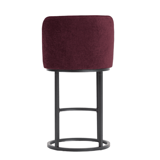 Banco de bar 2 unidades - moderno, acolchoado, pernas metálicas pretas - vermelho vinho