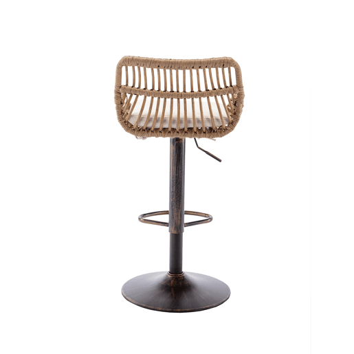 Conjunto de 2 bancos de bar - altura ajustável com apoio para os pés - bege Conjunto de 2 bancos de bar - altura ajustável com apoio para os pés - bege
