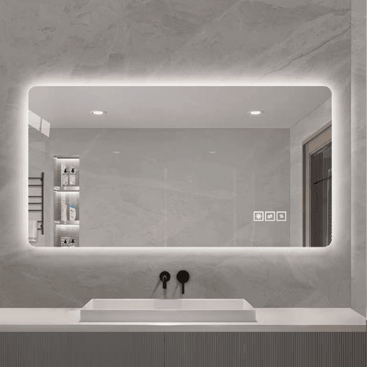 Espelho LED para casa de banho 60x100 cm - Três cores reguláveis, antiembaciamento, retroiluminado - Prateado
