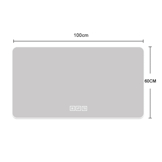 Espelho LED para casa de banho 60x100 cm - Três cores reguláveis, antiembaciamento, retroiluminado - Prateado