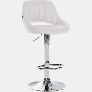 Banqueta de bar x1 com apoio para os pés giratório e ajustável em PVC branco e metal 10_0005213