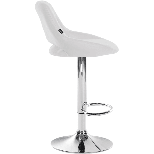 Banqueta de bar x1 com apoio para os pés giratório e ajustável em PVC branco e metal 10_0005213