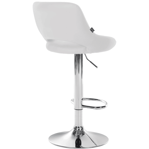Banqueta de bar x1 com apoio para os pés giratório e ajustável em PVC branco e metal 10_0005213