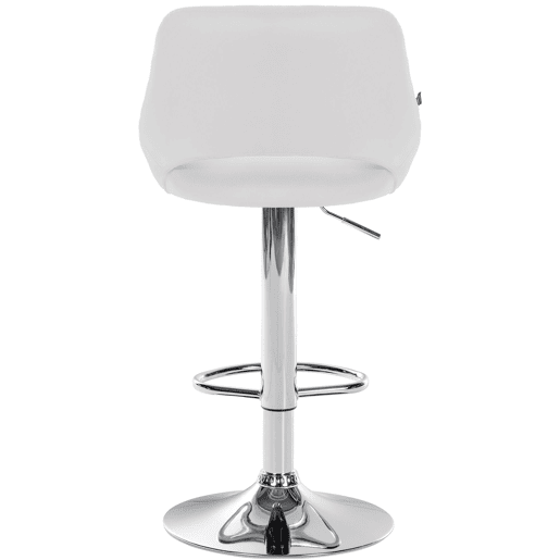 Banqueta de bar x1 com apoio para os pés giratório e ajustável em PVC branco e metal 10_0005213