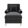 Poltrona Relax XXL - Poltrona de leitura, reclinável, de veludo - Cinza