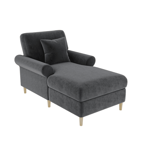 Poltrona Relax XXL - Poltrona de leitura, reclinável, de veludo - Cinza