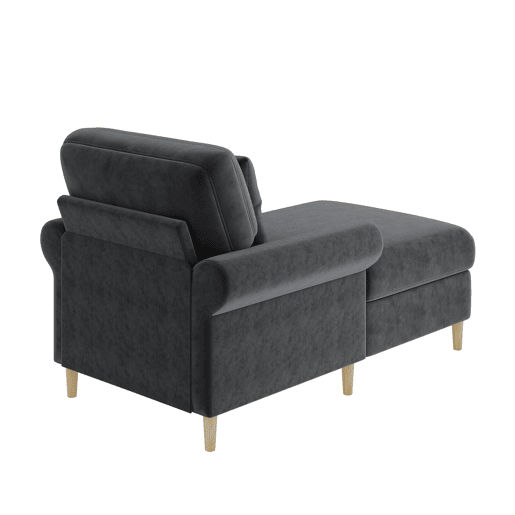 Poltrona Relax XXL - Poltrona de leitura, reclinável, de veludo - Cinza