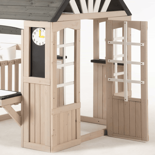 Cozinha infantil de barro em madeira para exterior u2013 com torneira de água a funcionar, casinha de brincar em madeira para jardim, brinquedos infantis, presente para maiores de 3 anos u2013 Cinza+Beige