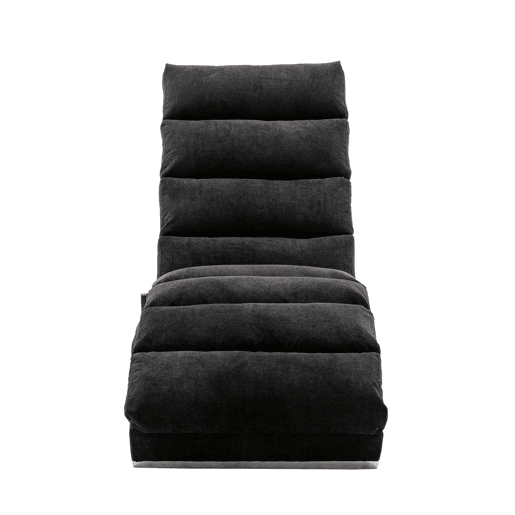 Sofá reclinável fixo - apoio total, vibração suave, bolsos laterais - Preto