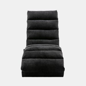 Sofá reclinável fixo - apoio total, vibração suave, bolsos laterais - Preto