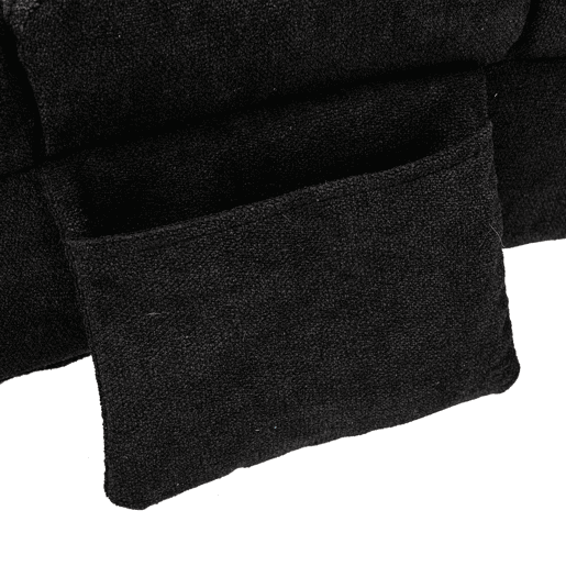 Sofá reclinável fixo - apoio total, vibração suave, bolsos laterais - Preto