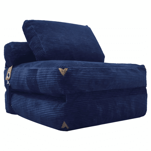 Sofá Individual Moderno - Armazenamento Integrado e Detalhes Elegantes com Borlas - Azul