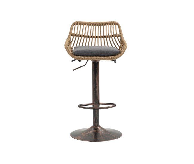 Taburete de bar 2 unidades - ajustable con reposapiés para cocina y comedor - gris