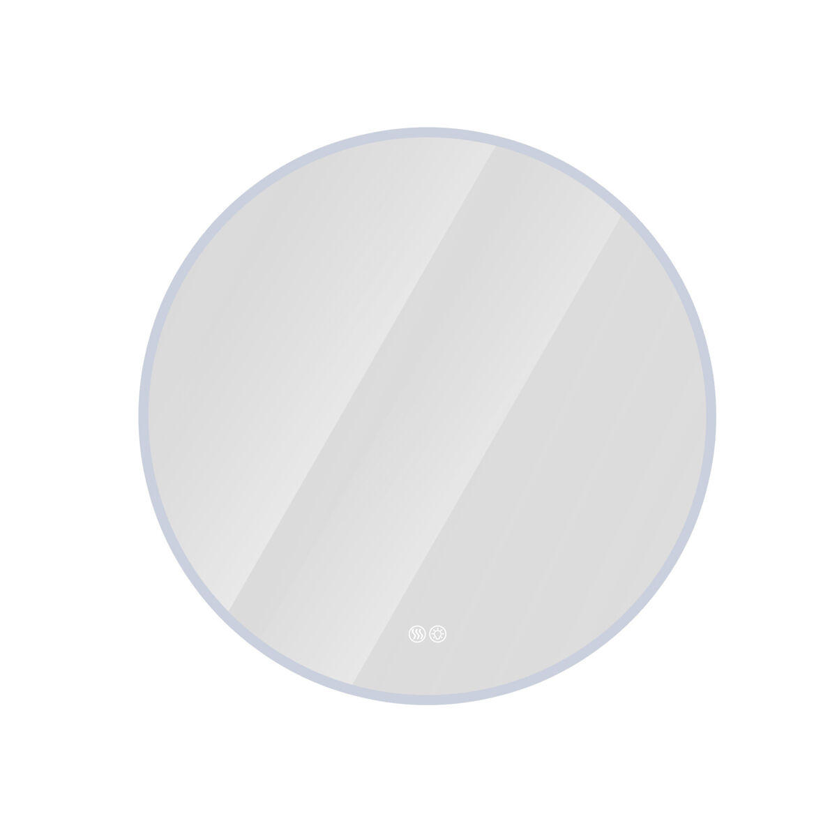 Espejo de baño led redondo 80cm - antivaho, regulable 3 tonos, montado en pared - plateado