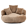 Pufe individual - encosto alto, com almofadas, gaming - café