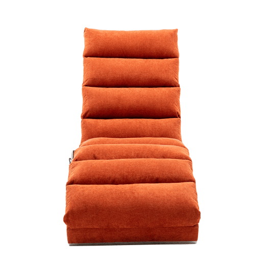 Sofá reclinável fixo - apoio total, vibração suave, bolsos laterais - Laranja