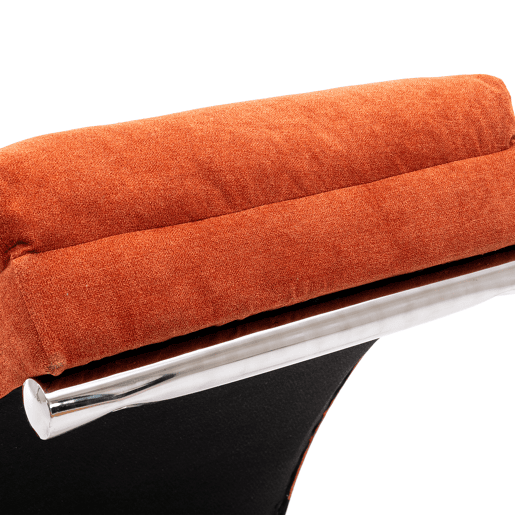 Sofá reclinável fixo - apoio total, vibração suave, bolsos laterais - Laranja
