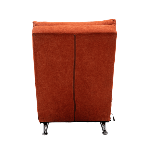 Sofá reclinável fixo - apoio total, vibração suave, bolsos laterais - Laranja