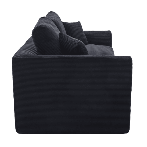 Sofá individual de 1 lugar - Minimalista, confortável, com almofada - Preto