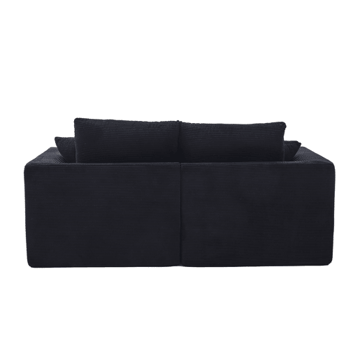 Sofá individual de 1 lugar - Minimalista, confortável, com almofada - Preto