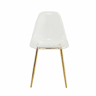 4 cadeiras de sala de jantar - transparentes com pernas metálicas douradas, estáveis e antiderrapantes - dourado e transparente