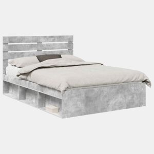 Estrutura de Cama de casal para adultos com cabeceira Concreto 160 x 200 cm