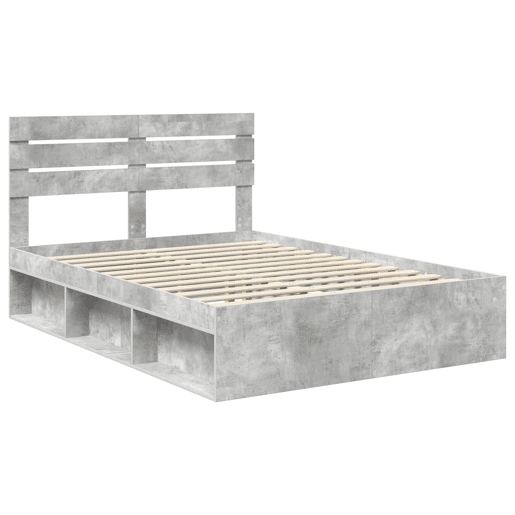 Estrutura de Cama de casal para adultos com cabeceira Concreto 160 x 200 cm