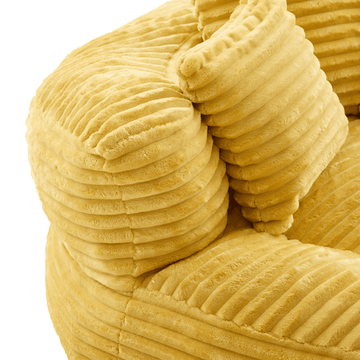 Pufe individual - encosto alto e 3 almofadas - mostarda