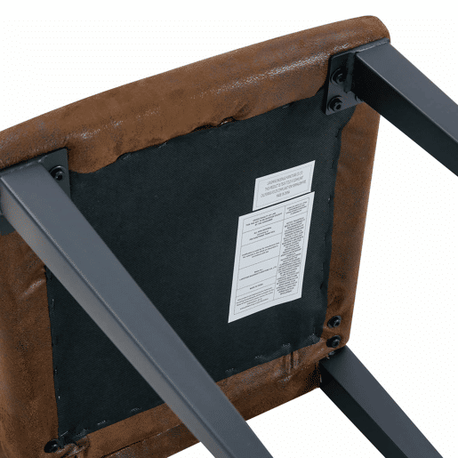 Cadeiras de sala de jantar 2 unidades - estilo europeu minimalista, tecido castanho e pernas metálicas pretas - castanho e preto