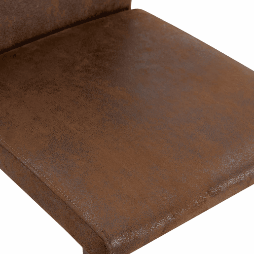 Cadeiras de sala de jantar 2 unidades - estilo europeu minimalista, tecido castanho e pernas metálicas pretas - castanho e preto