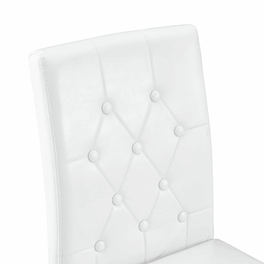 Cadeiras de sala de jantar 4 unidades - Luxo leve, metal dourado brilhante - Branco+Dourado